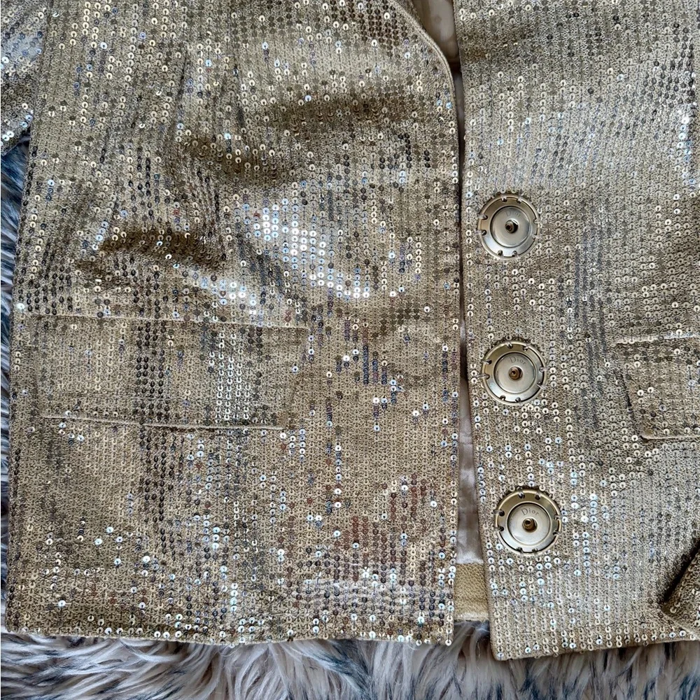 Christian Dior Women's Gold Sequin Blazer